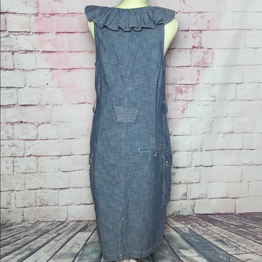 DECK BOAT DRESS!! Ralph Lauren Blue Ruffled Dress - Picture 2 of 10